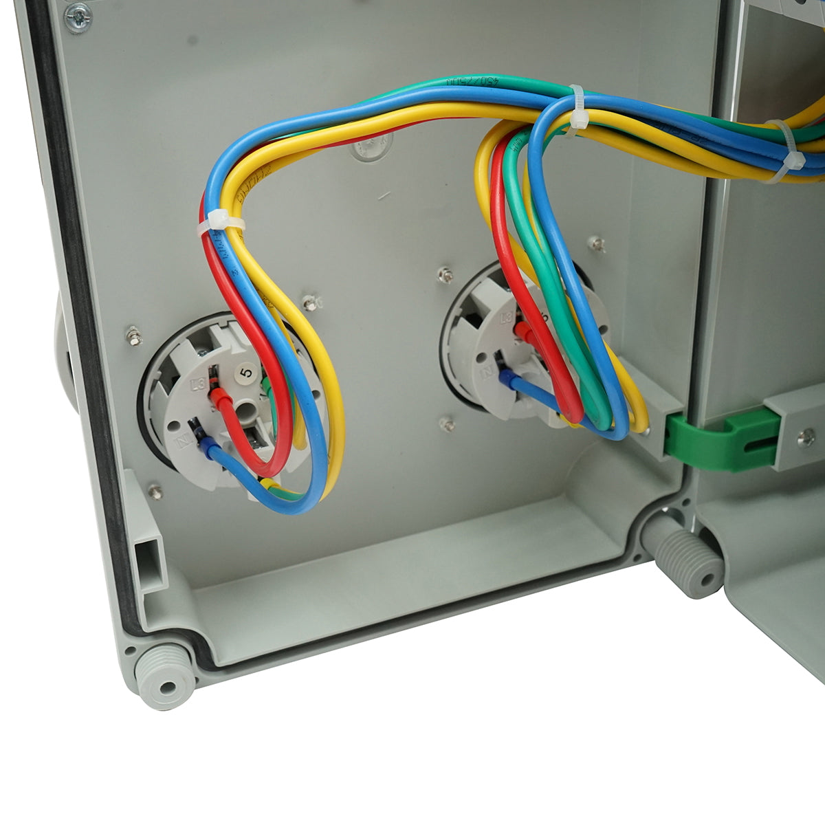 Group socket panel for construction site 2x400V/32A, 6 modules, 340x220x160mm IP67 SUNTREE