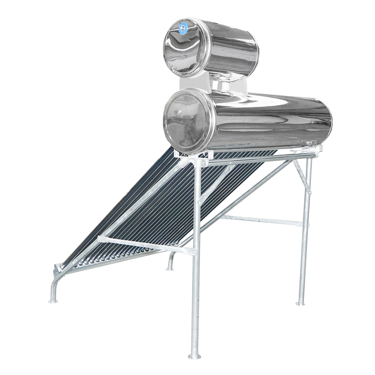 Unpressurized stainless steel solar panel with 24 tubes for hot water, 170L boiler, 1650x2200x1820mm Breckner Germany