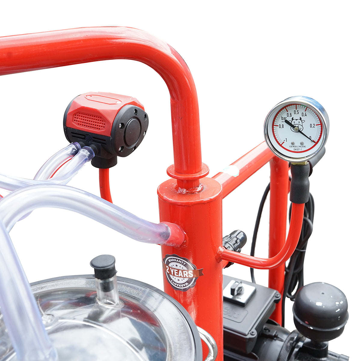 Milk milking machine 1 post bucket 30L stainless steel with vacuum frame (vacuum) Breckner Germany