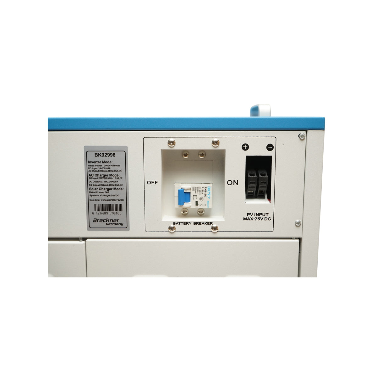 1600W Hybrid PWM Inverter 24V 50A Breckner Germany mobile with solar controller