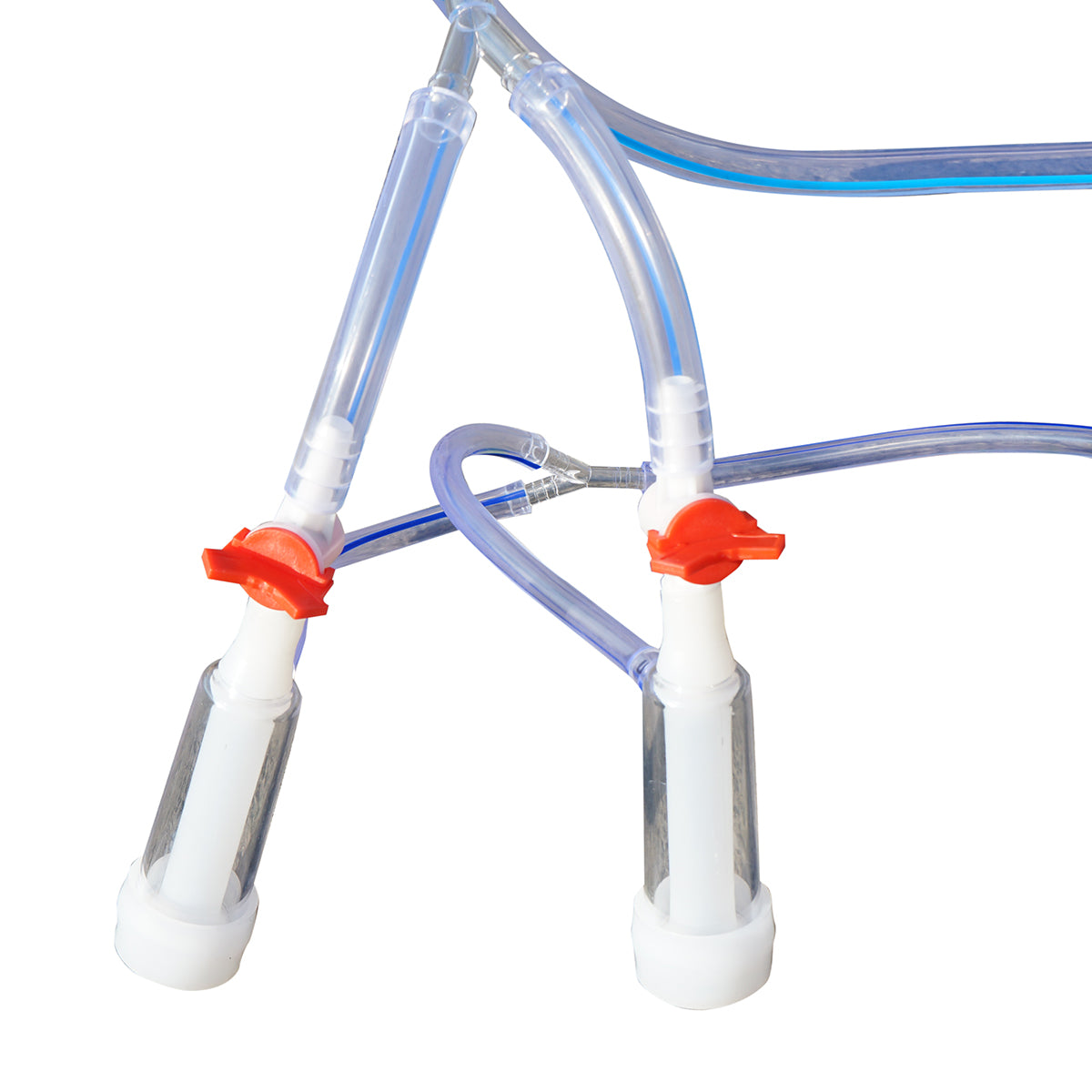 Single post milking machine for cows 550W, 220V stainless steel tank 25L, milking group with 2 liners, vacuum pressure 45-50 kPa, pulsations 60-80 cpm