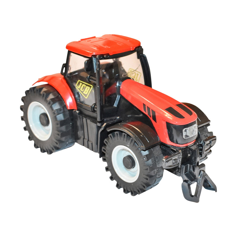 Red toy JCB tractor