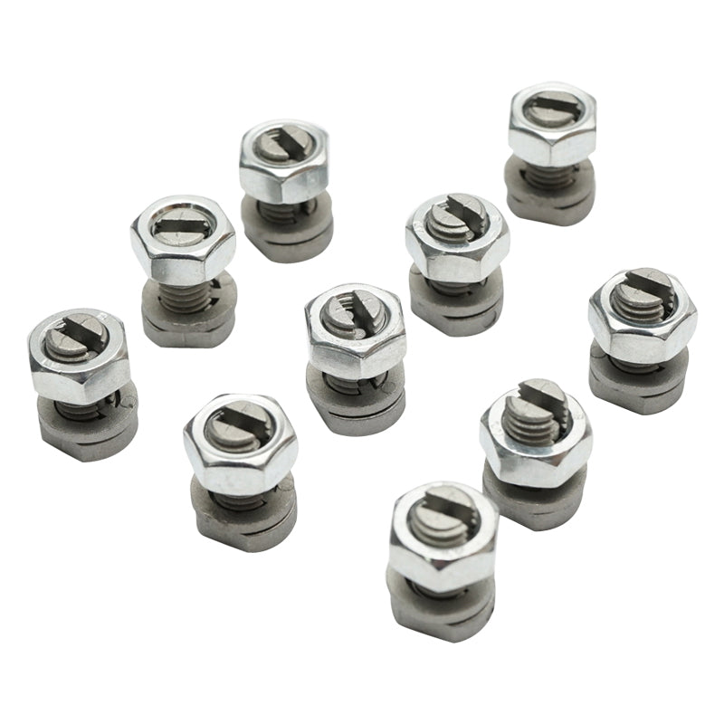 Electric wire connector through threading for electric fence