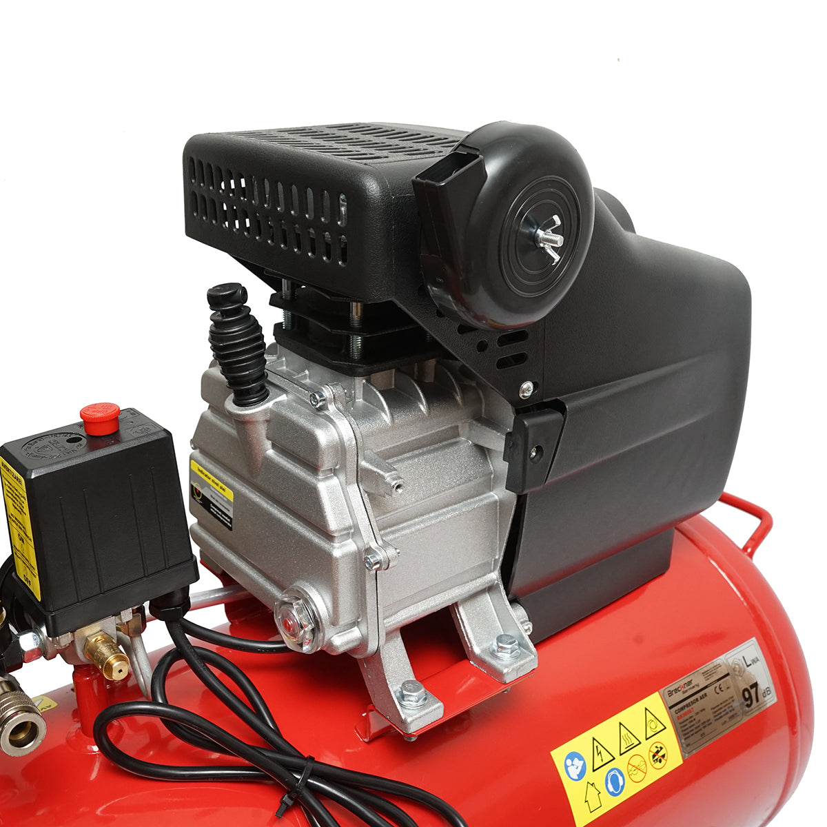 Air compressor with a volume of 50L, power 1.5kW/2HP, maximum pressure 8 Bar, air intake volume 184L, Breckner Germany