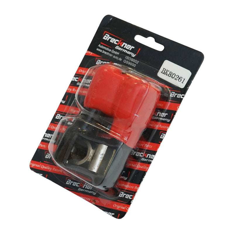 Battery terminal set with HD++ clamp, red and black rubber protection, Breckner Germany