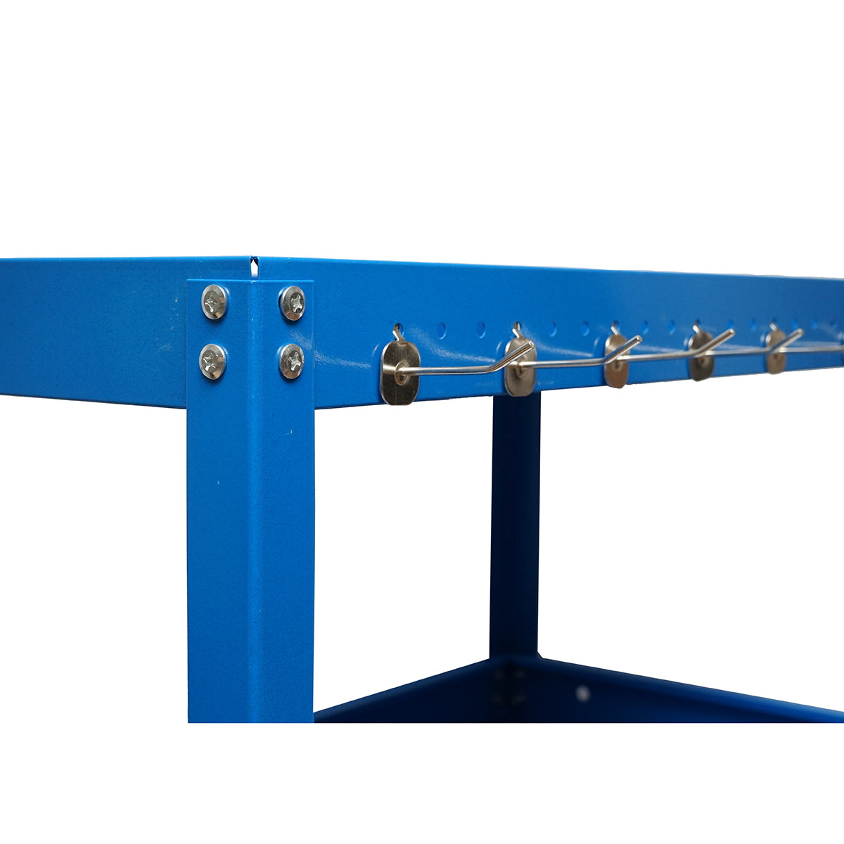 Metal cart on wheels with 3 shelves and tool holders 660x360x730mm