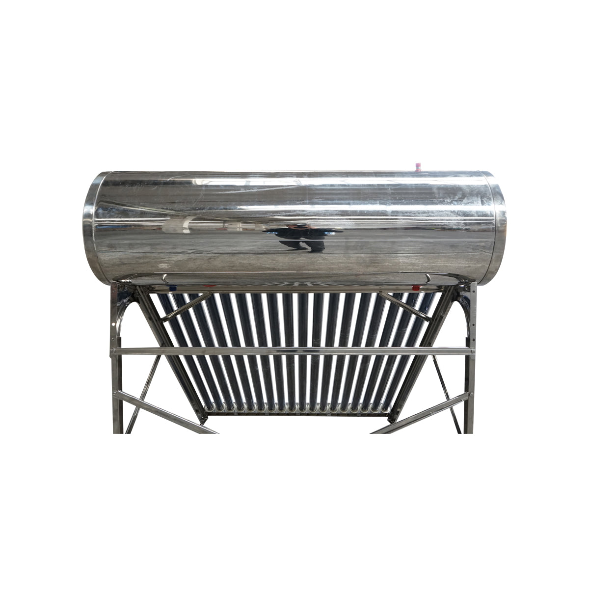 Unpressurized stainless steel solar panel with 18 tubes for hot water, 180L boiler, 1690x490x490mm Breckner Germany