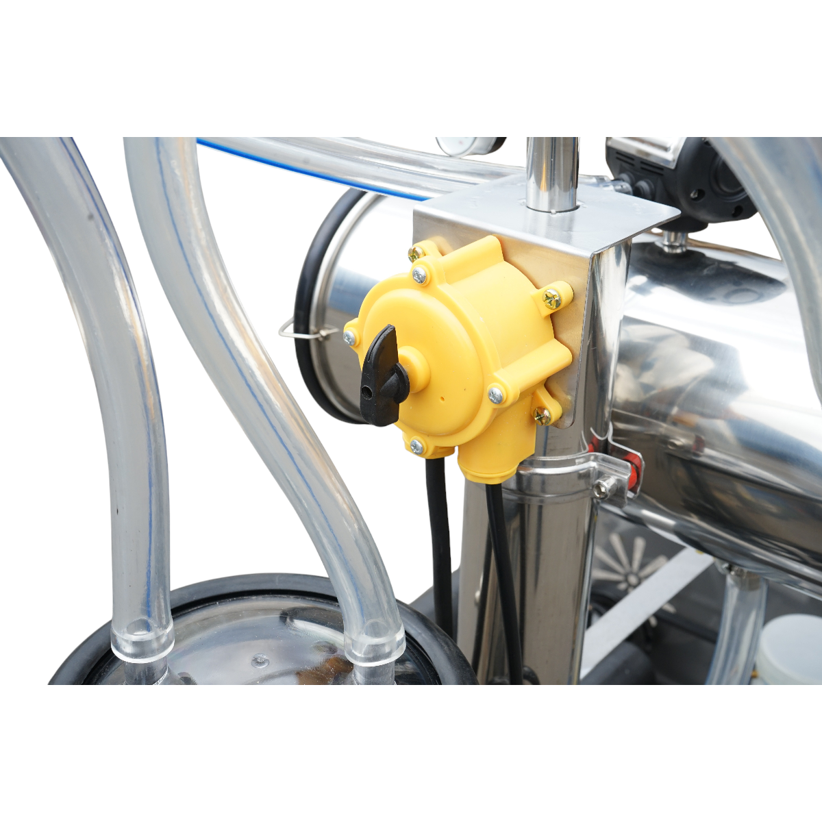 Sheep milking machine 1 post 750W, 220V stainless steel tank 25L, milking group with 2 teats, vacuum pressure 40-50 kPa, pulsations 60-80 cpm