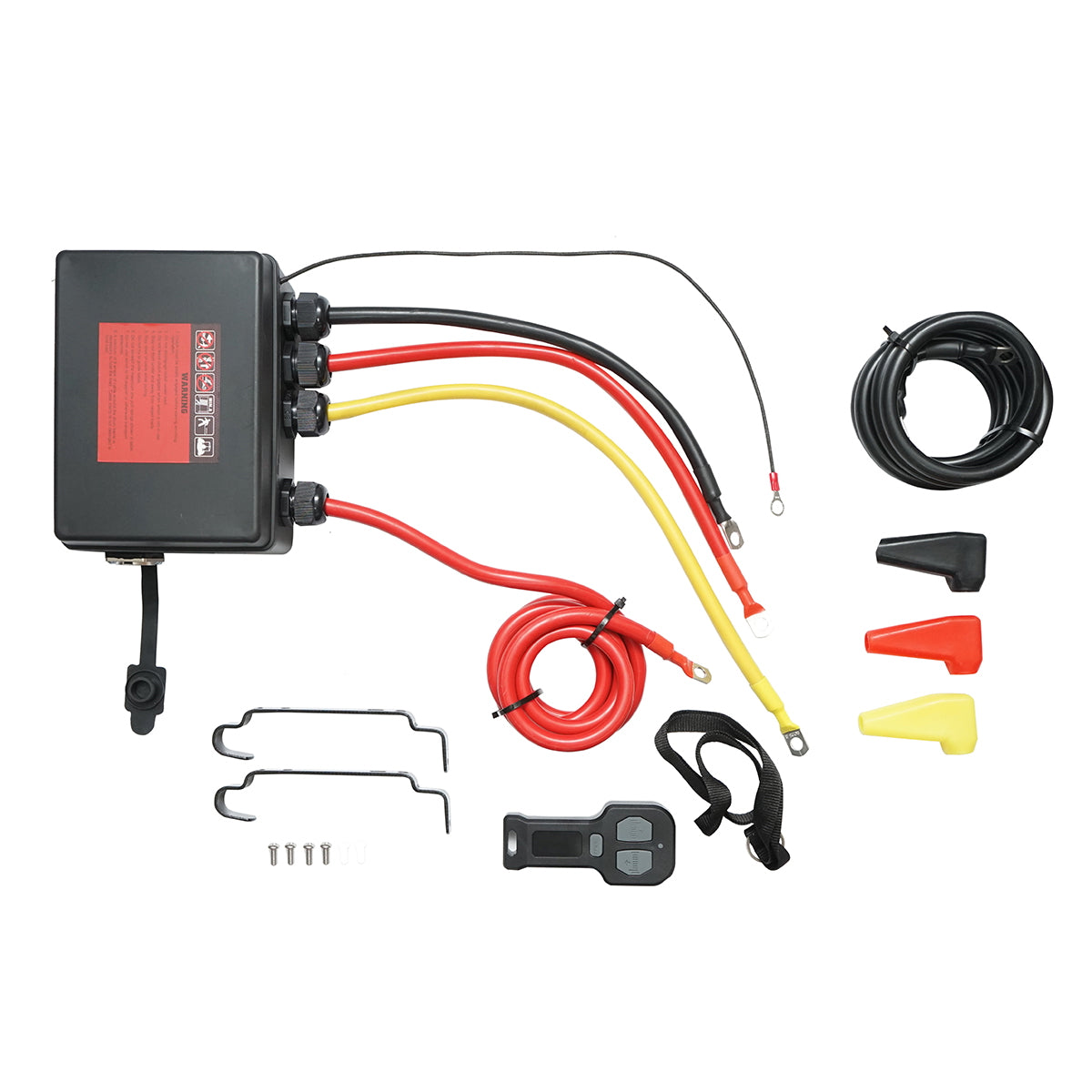 12V electric winch with remote control, 6.5 hp, 6.1T (13500lbs) synthetic cable 9x24m, 400A solenoid Breckner Germany