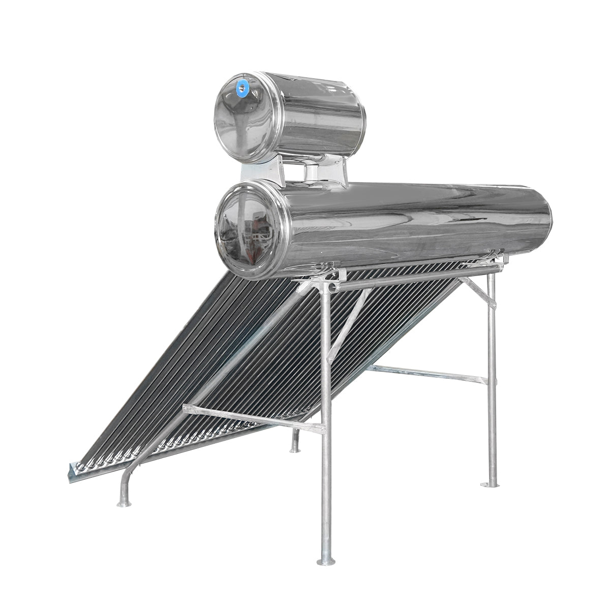 Unpressurized stainless steel solar panel with 36 tubes for hot water, 260L boiler, 2390x2200x1820mm Breckner Germany