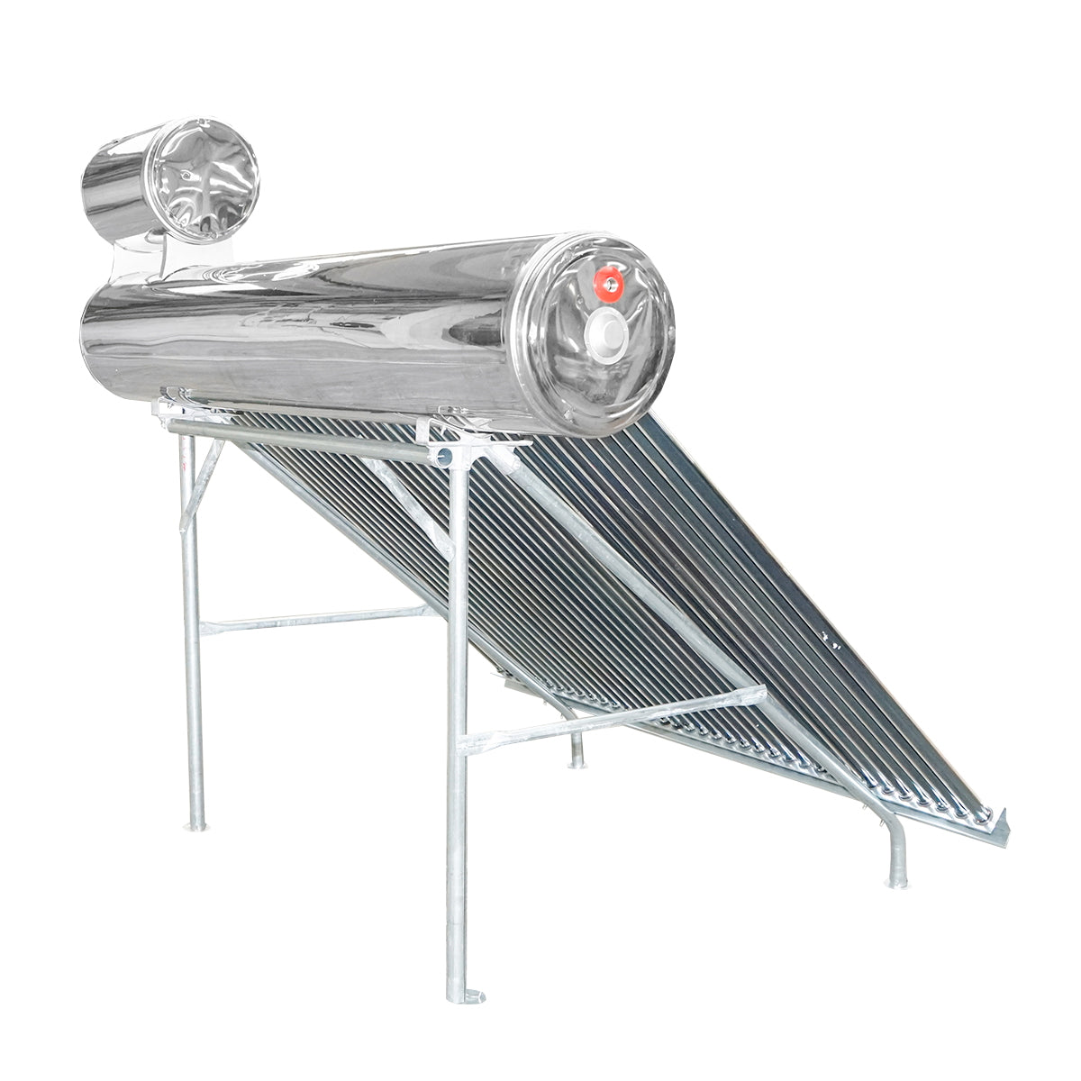 Unpressurized stainless steel solar panel with 36 tubes for hot water, 260L boiler, 2390x2200x1820mm Breckner Germany
