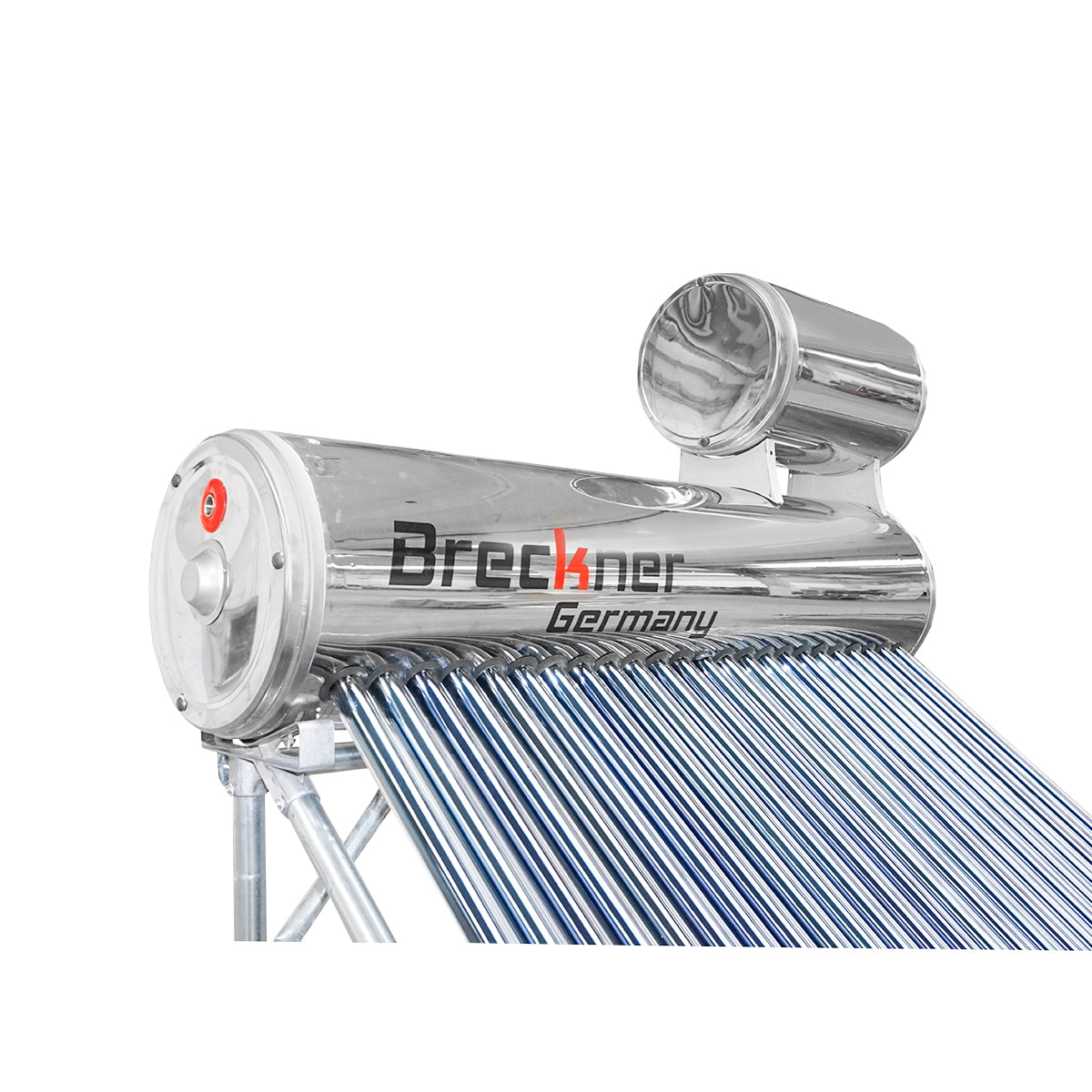 Unpressurized stainless steel solar panel with 24 tubes for hot water, 170L boiler, 1650x2200x1820mm Breckner Germany