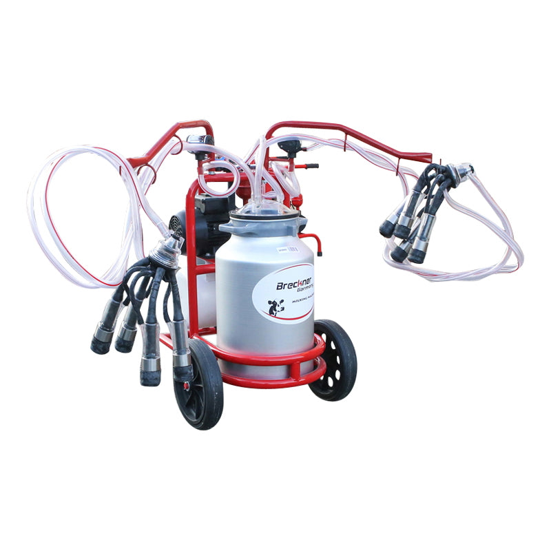 2-station milking machine, 40L aluminum tank with bottle, vacuum reservoir Breckner Germany