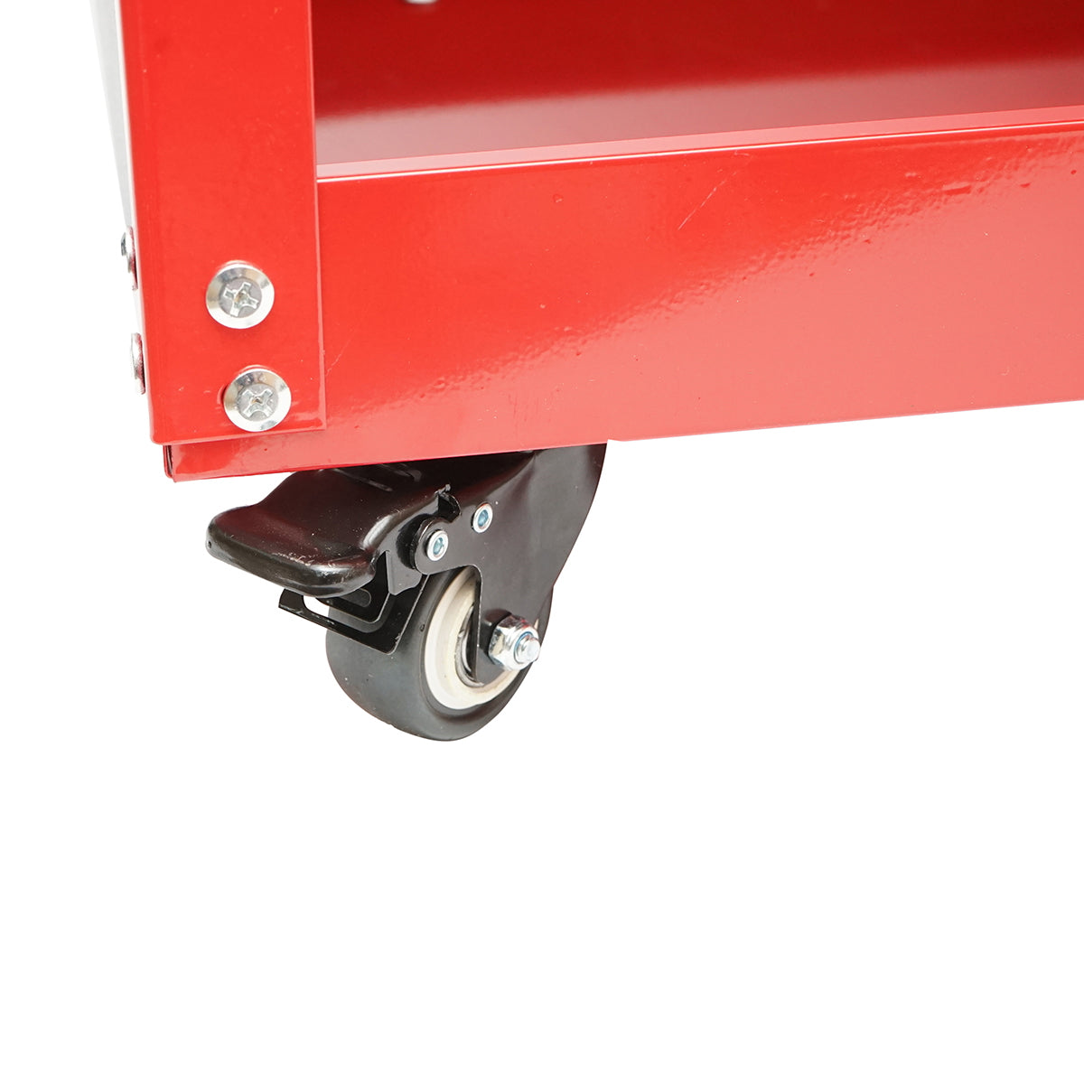Metal cart on wheels with 3 shelves and tool holders 670x370x730mm