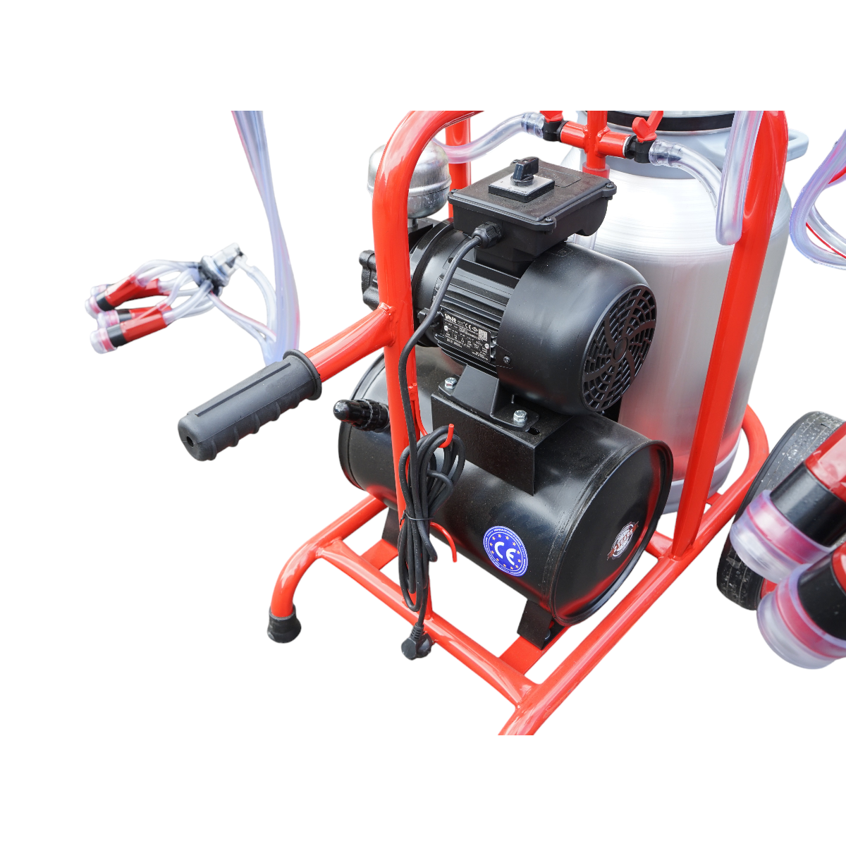 Milk-pumping machine for cows with 2 positions, aluminum tank 40L, vacuum reservoir and dry pump Breckner Germany