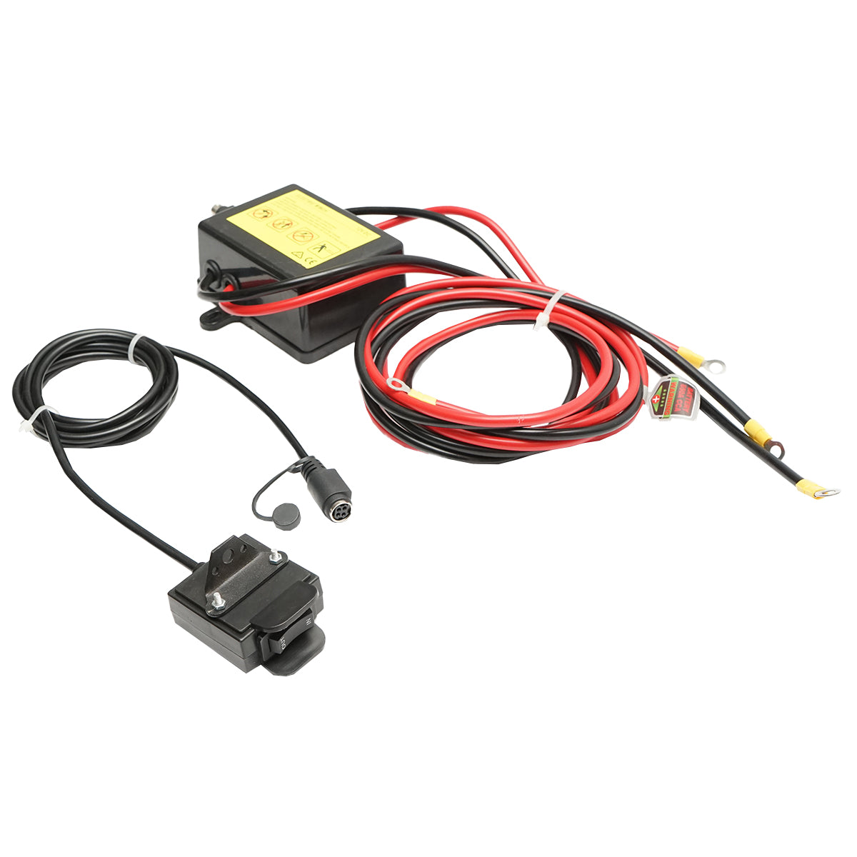 12V electric winch with remote control, 1.6T (3000lbs) steel cable 5x11m, 100A solenoid Breckner Germany