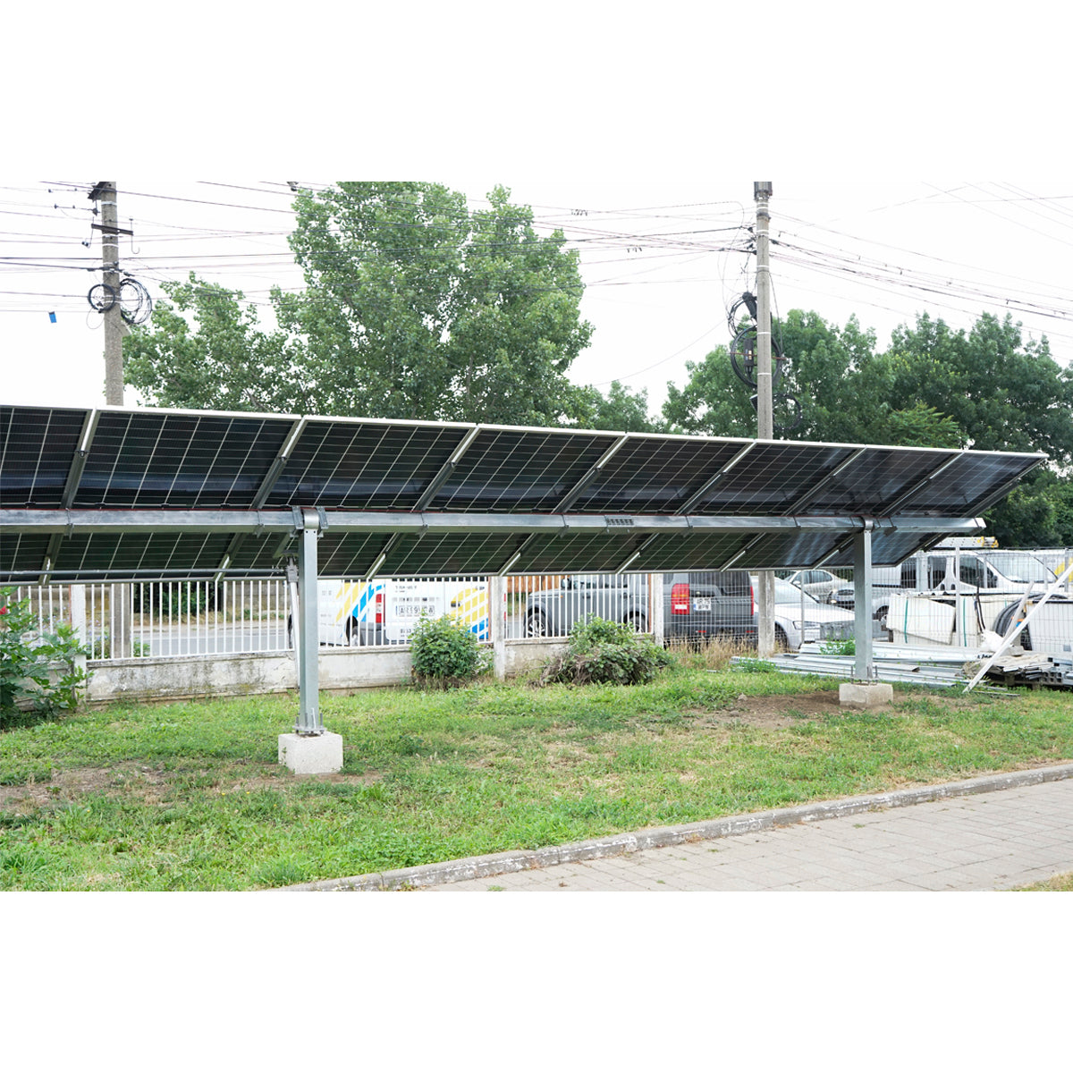 Complete mounting system, automatic solar tracker structure 14.75 KW, 1 row Breckner Germany
