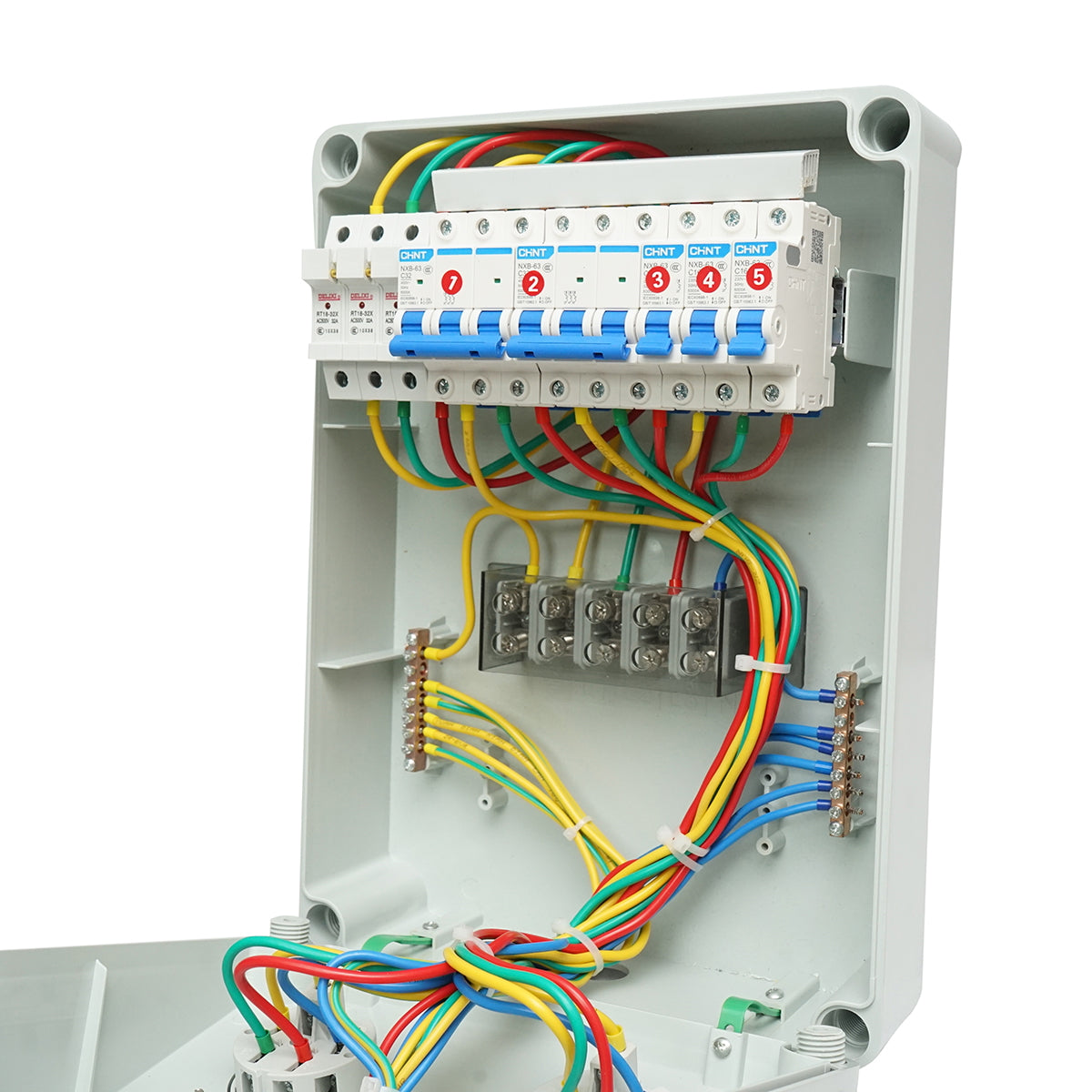 Group distribution board for site organization 2x415V/32A, 1x250V/16A, 2x230V/16A, 380x280x150mm IP44/67 SUNTREE