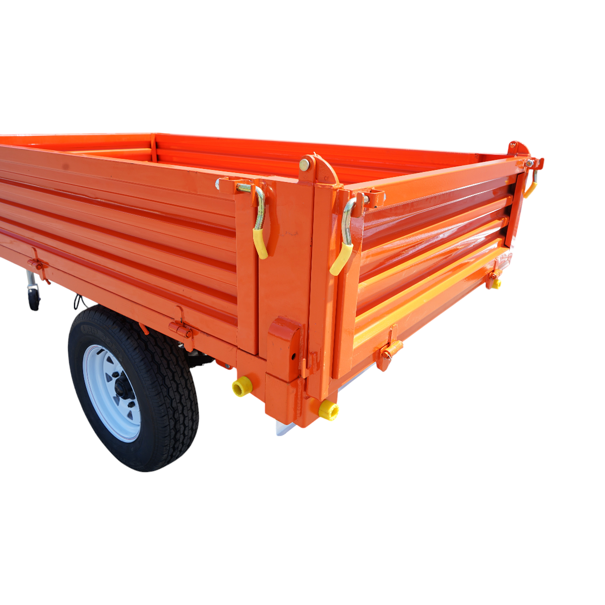 1.5T tipping trailer with electrical system, single axle, and 185R14 tires