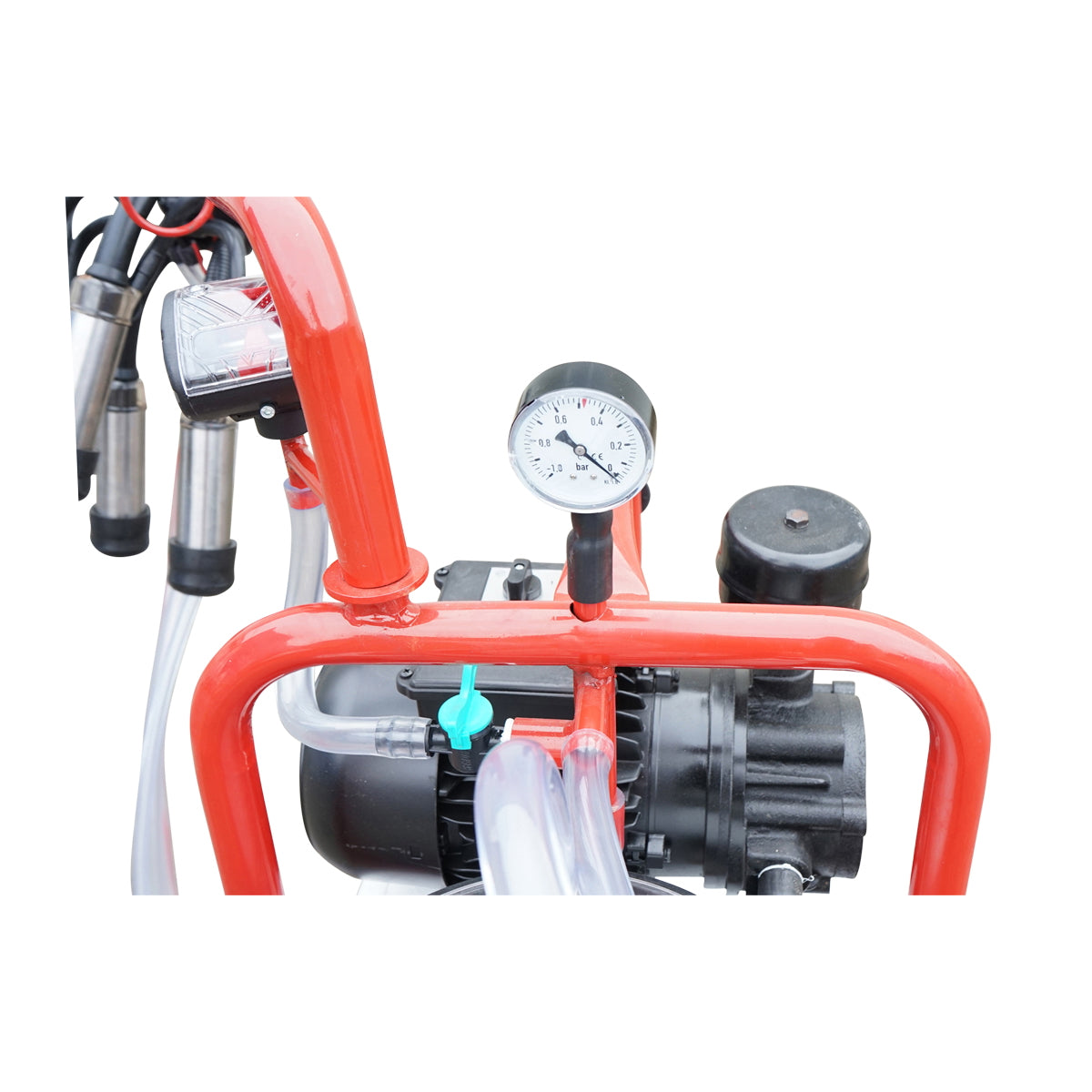 Milking machine for cows with a 160cc collector group, electrostatically painted chassis, 30L aluminum bucket, 1 post Breckner Germany