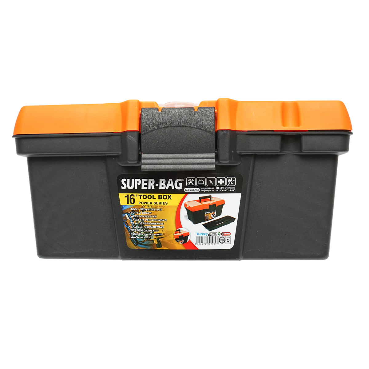Plastic tool box 215x400x180mm