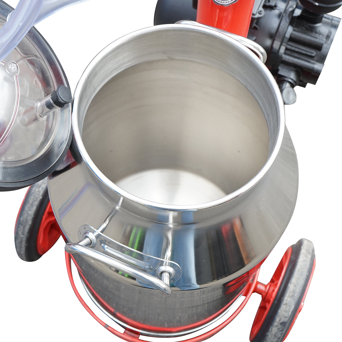 Milk milking machine 1 post bucket 30L stainless steel with vacuum frame (vacuum) Breckner Germany