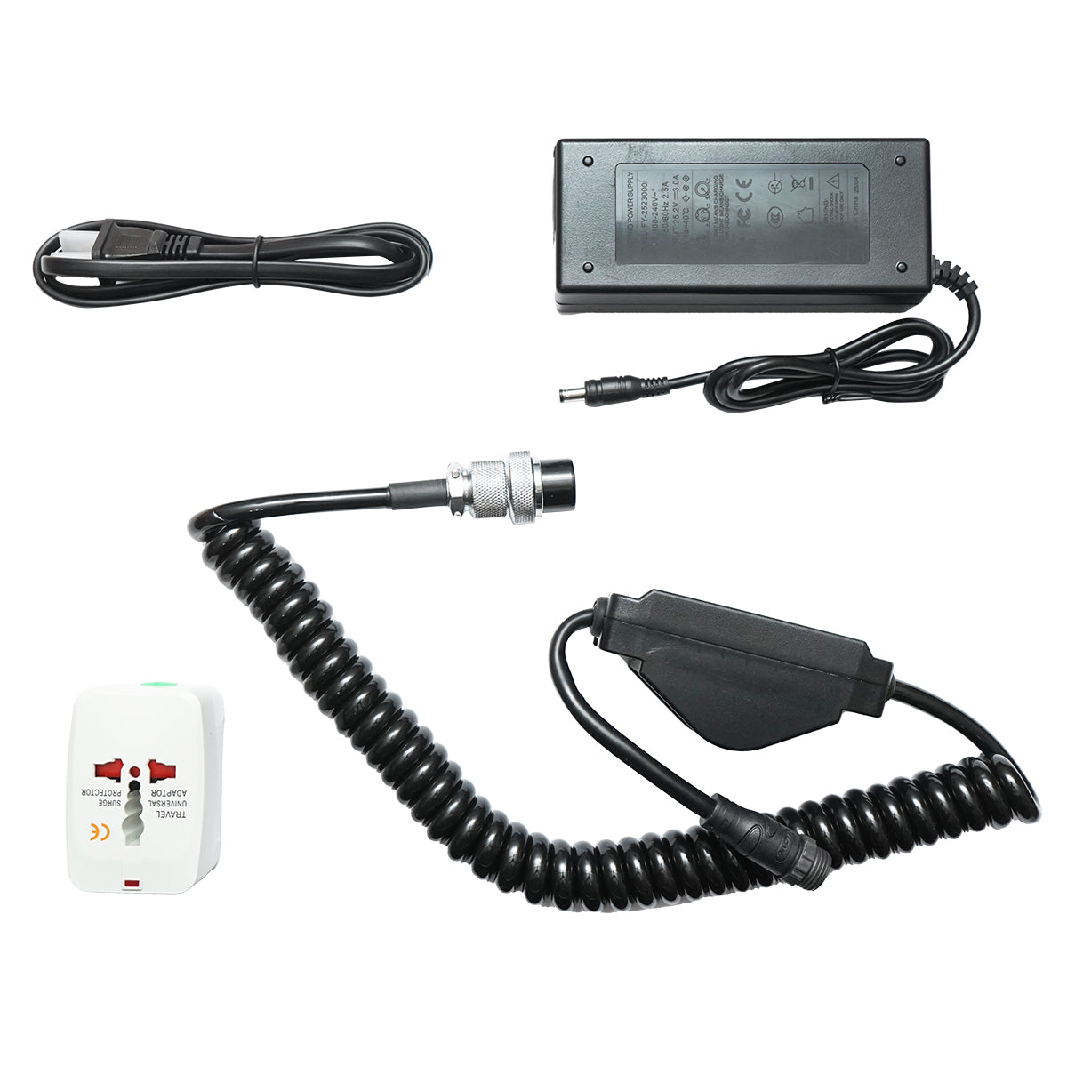 Solar panel cleaning system with 2 brushes and a handle up to 5.5 m