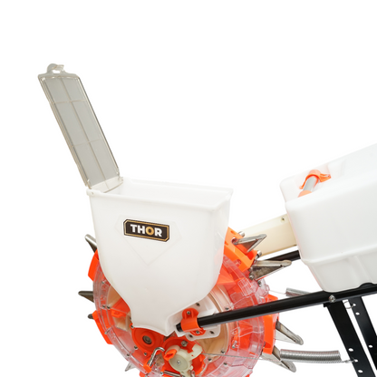 Manual sowing machine with 7 teeth, sowing depth 8cm, seed tank 4L, fertilization box 12L THOR