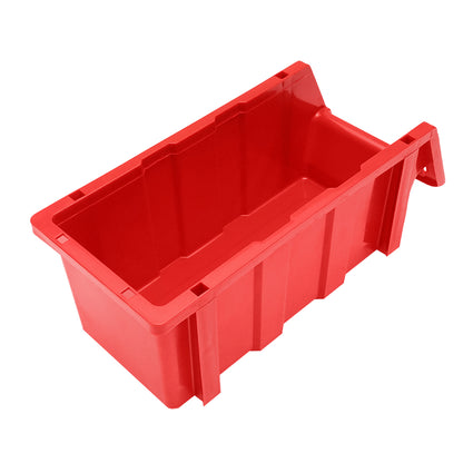 Stand with 24 boxes for storage/organization, red plastic box, blue, 700x400x1150mm