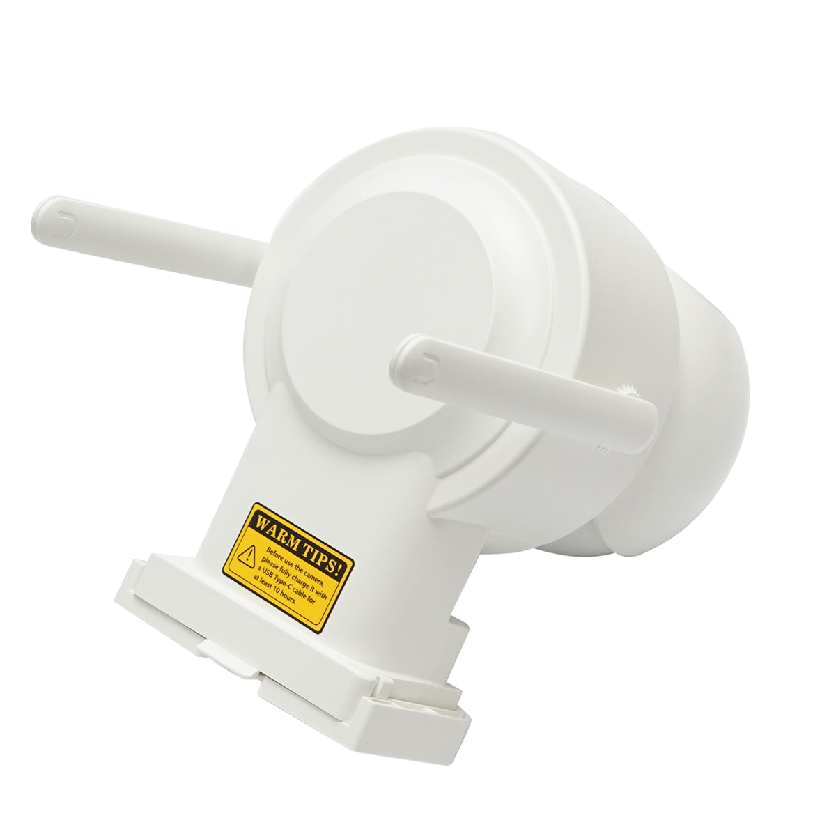 4 MP surveillance camera with 5W solar panel, fast charging 18650 battery, 2.4 GHz WIFI, 360-degree rotating PTZ with motion sensor, human detection PIR, alarm, night vision, and iCSee app.