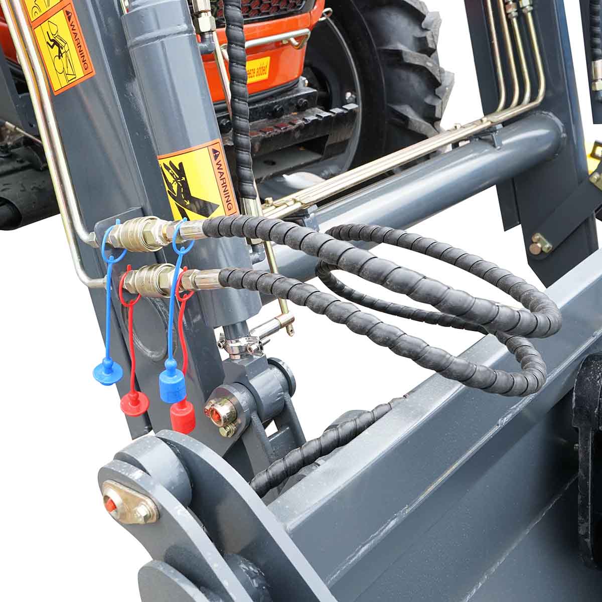 90HP tractor, 4x4 with front loader, closed cabin, wheels 14.9-30/9.5-24