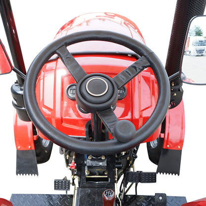 25 HP 4x4 tractor, red with a semi-cab, series 244