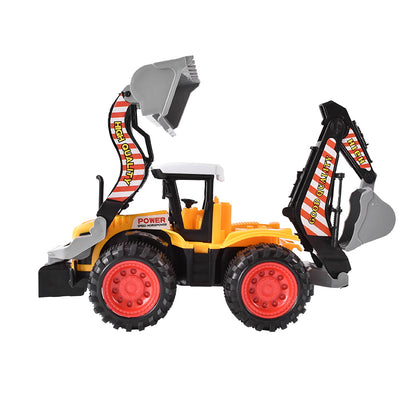 Front loader toy with backhoe arm