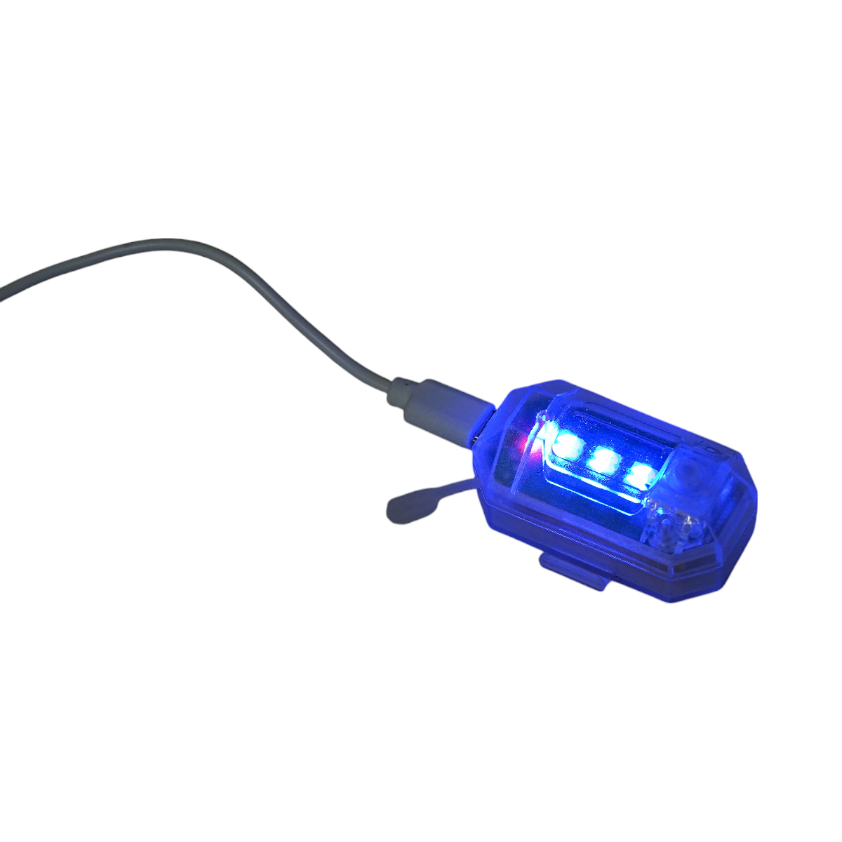RGB strobe LED lamp with remote control, 10 modes, 8 colors, 150mAh lithium rechargeable USB-C battery IP65