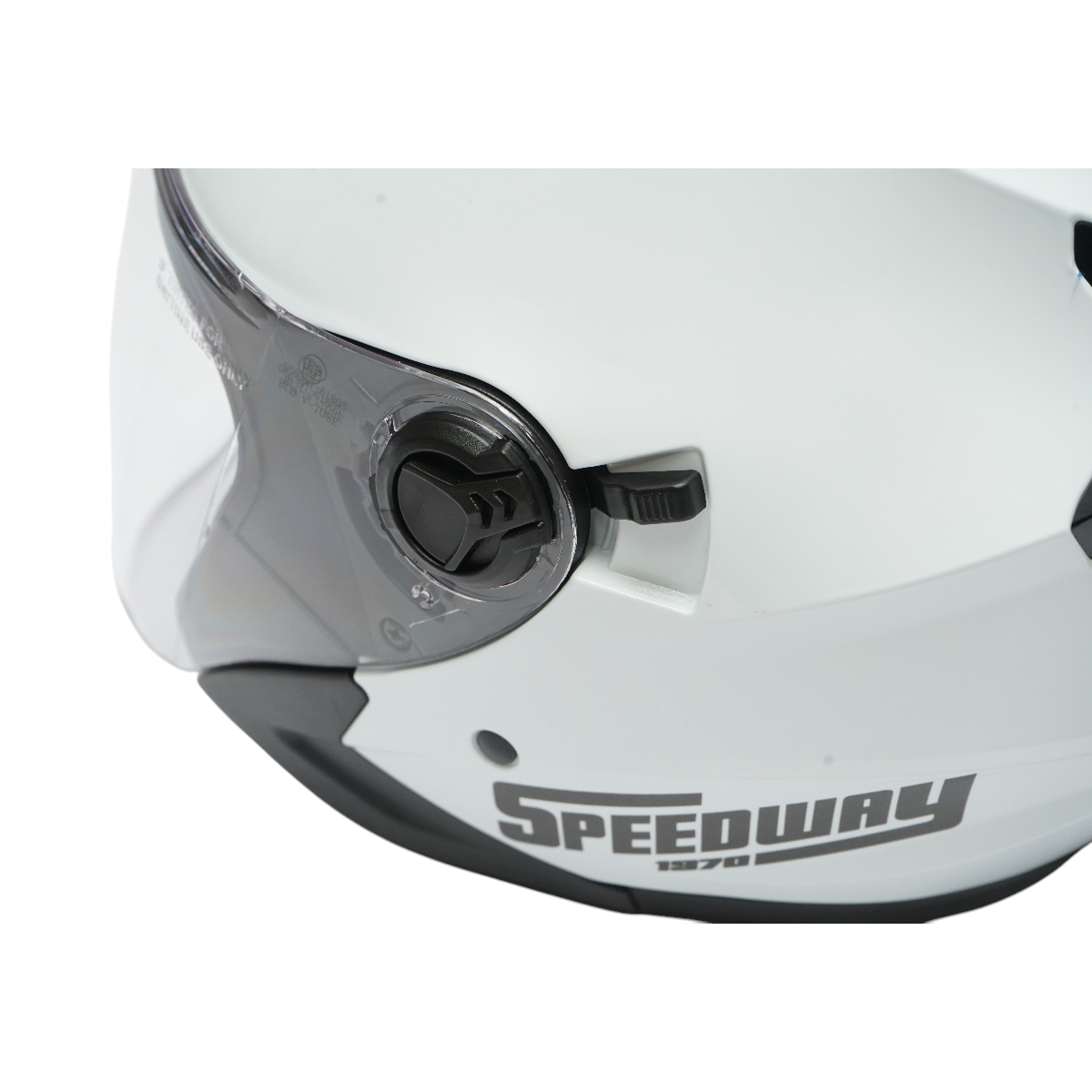 White jet-type motorcycle helmet, urban model with a transparent visor and sunglasses, size L.