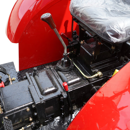 25 HP 4x4 tractor, red with a semi-cab, series 244