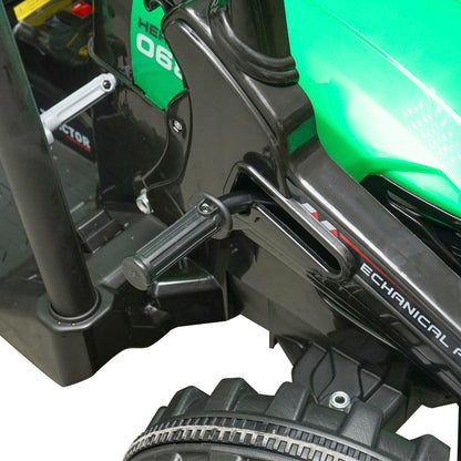 Electric tractor with trailer for kids with 12V/10Ah battery and remote control JS3158B green