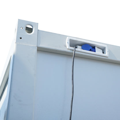 Container house type 600x300x290cm with 2 windows, simple door and electrical installation