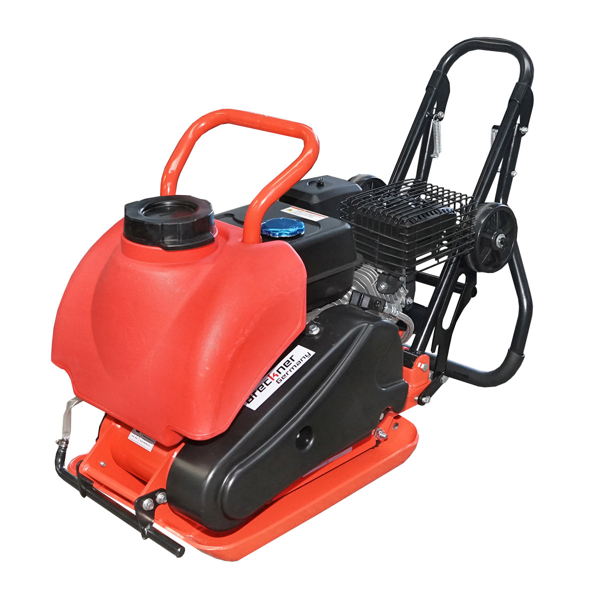 C60 compactor plate with a working surface of 510x370mm, standard euro 5 engine, 196CC/7HP, 5900 rpm, 58Kg with water tank Breckner Germany.