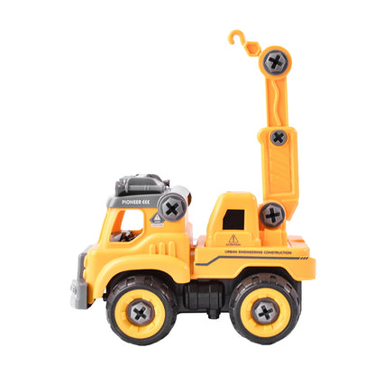 Remote control crane toy construction vehicle that can be assembled DIY
