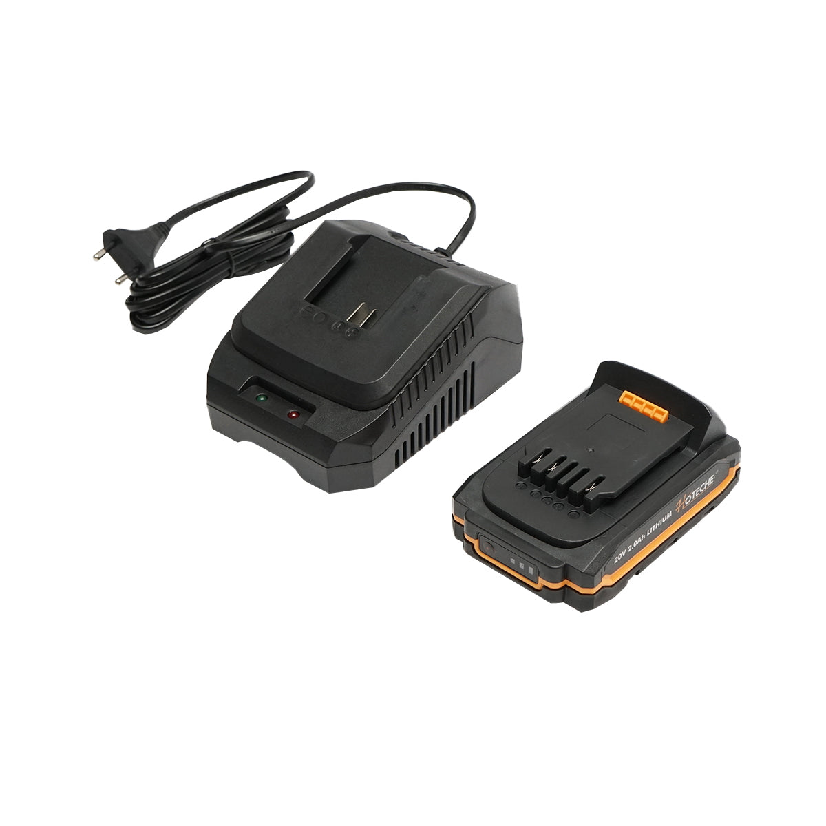 Cordless drill with 13mm chuck, 2x20V 2.0Ah battery, 1400rpm Hoteche