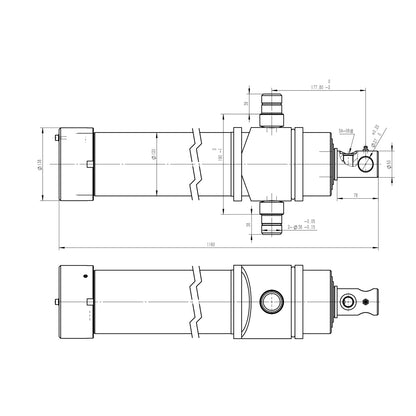 Complete kit for cylinder tipping installation, metal support and 12T pump Breckner Germany