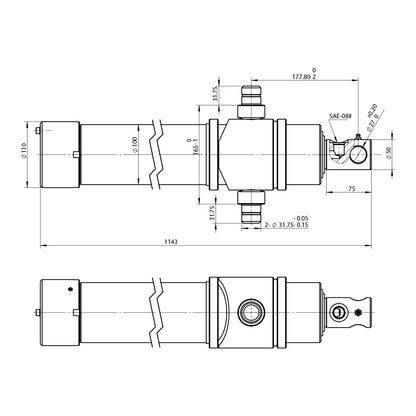 Complete kit for cylinder tipping installation, metal support and 7T pump Breckner Germany