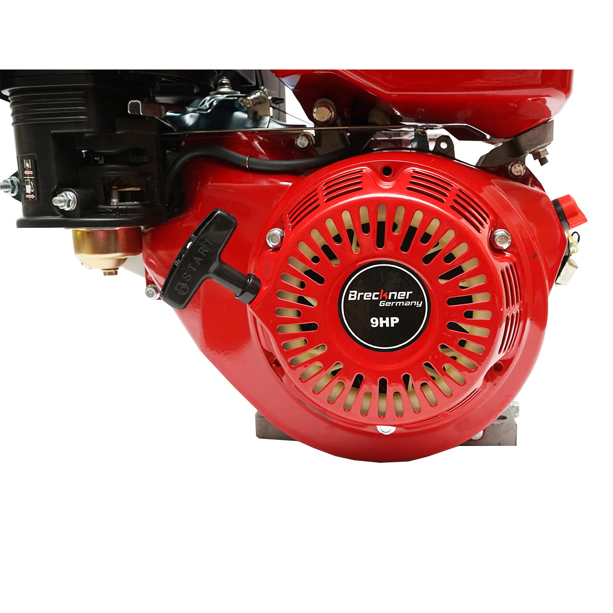 Gasoline engine 9HP, 4 strokes, 25mm shaft with pin, pull start, Breckner Germany