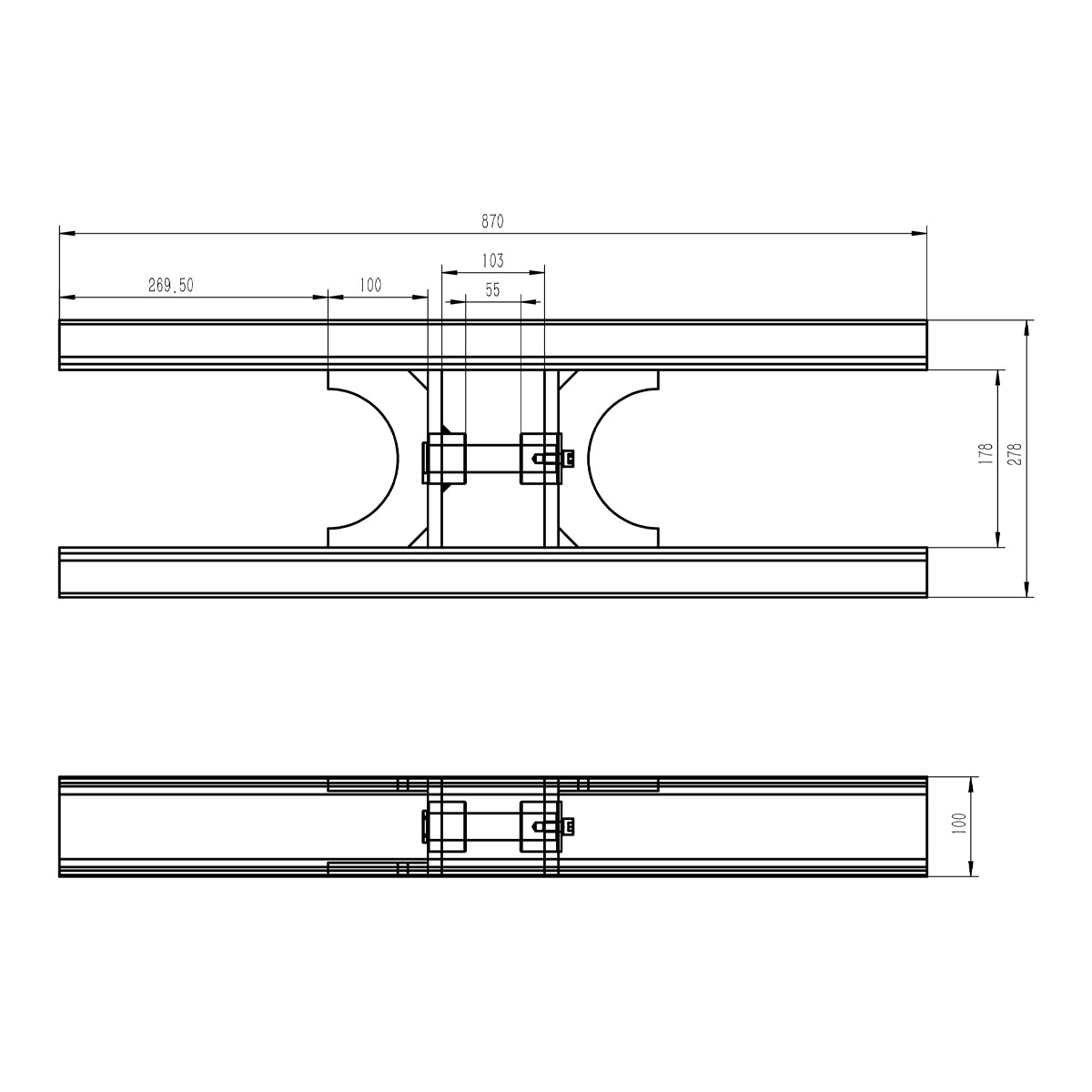 Complete kit for cylinder tipping installation, metal support and 12T pump Breckner Germany