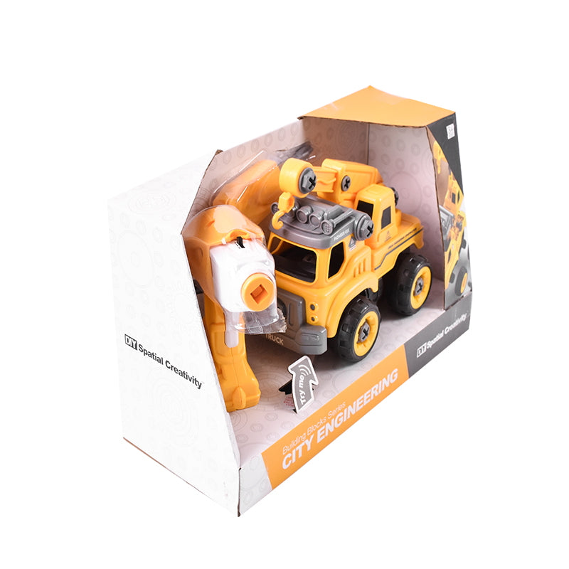 Remote control crane toy construction vehicle that can be assembled DIY