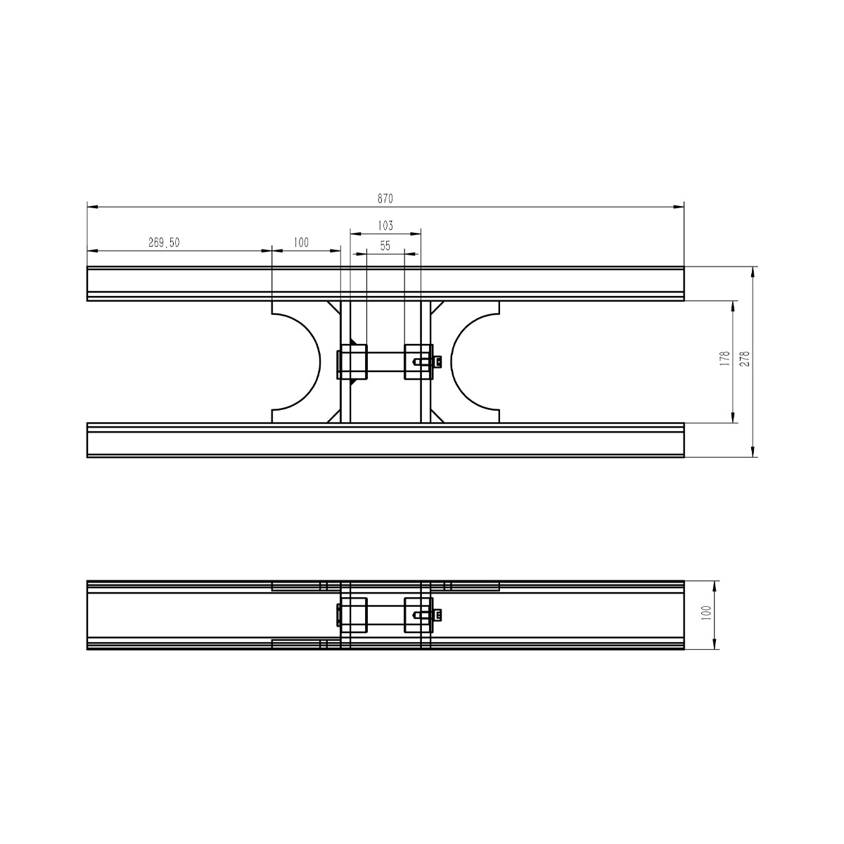 Complete kit for cylinder tipping installation, metal support and 7T pump Breckner Germany