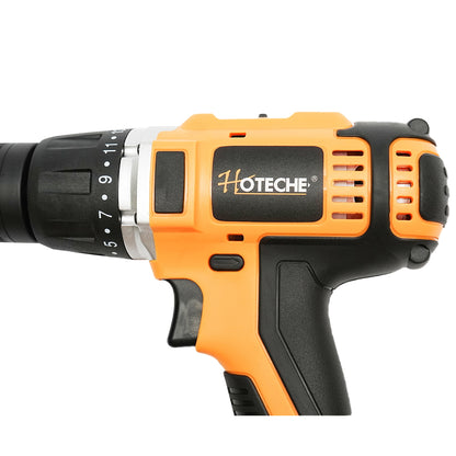 Cordless drill with 13mm chuck, 2x20V 2.0Ah battery, 1400rpm Hoteche