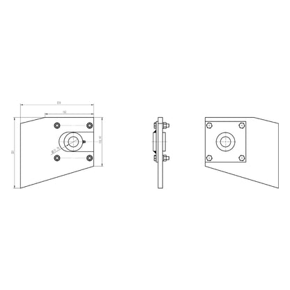 Complete kit for cylinder tipping installation, metal support and 7T pump Breckner Germany