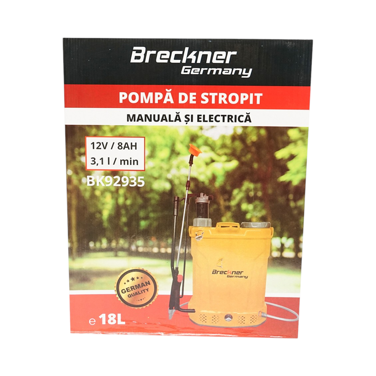 Vermorel 2 in 1 manual and electric spray pump, 18L tank, 12V 8Ah battery, flow rate 3.1 L/min Breckner Germany